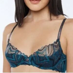 Savage X Fenty Blue Lace Balconette Bra